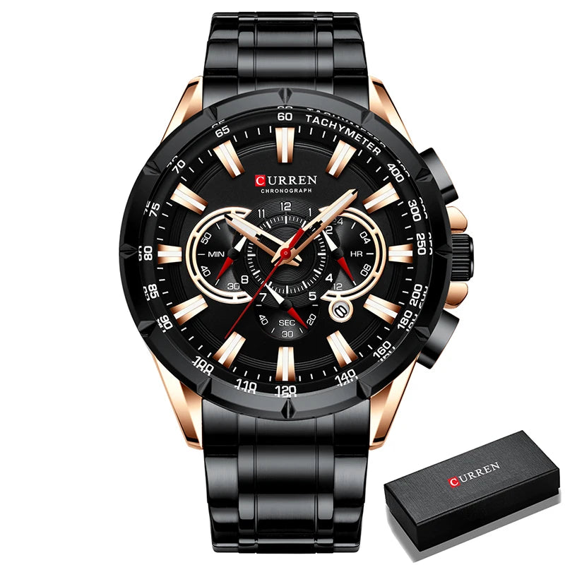 CURREN Military Steel Watch for Men