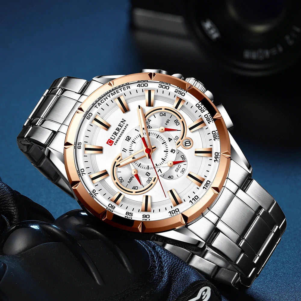 CURREN Military Steel Watch for Men