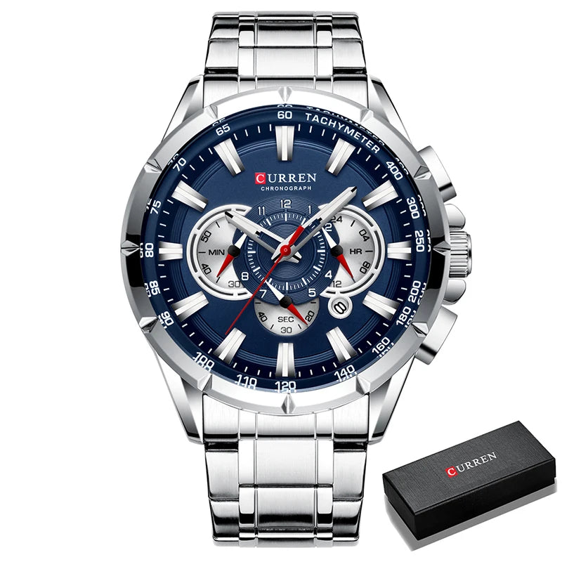CURREN Military Steel Watch for Men