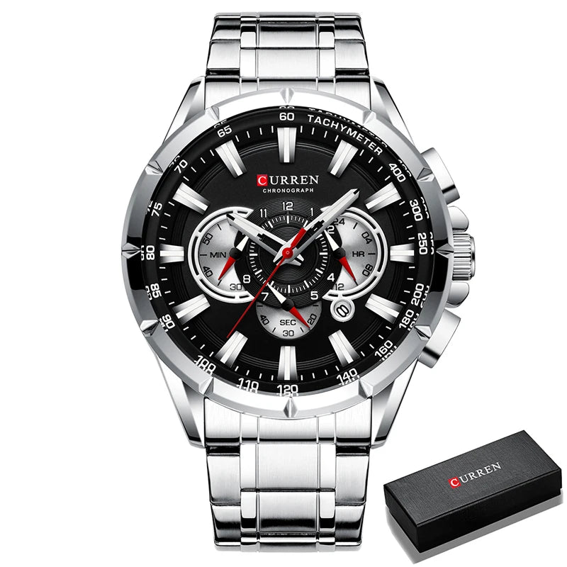 CURREN Military Steel Watch for Men