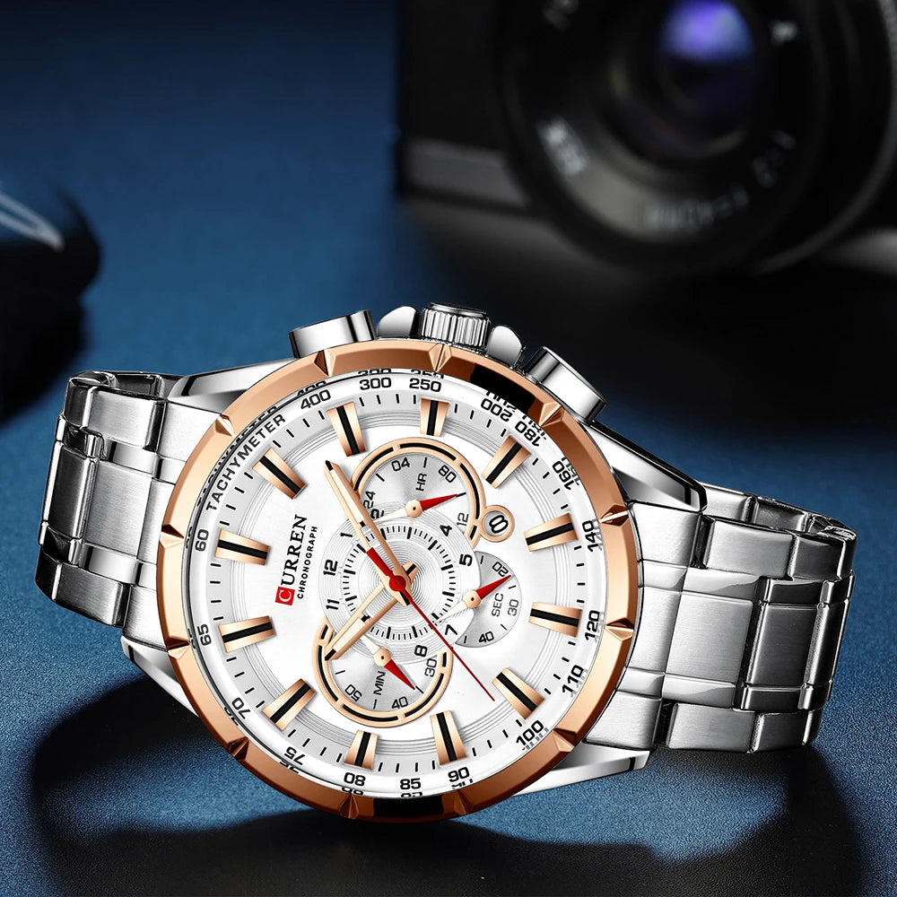 CURREN Military Steel Watch for Men