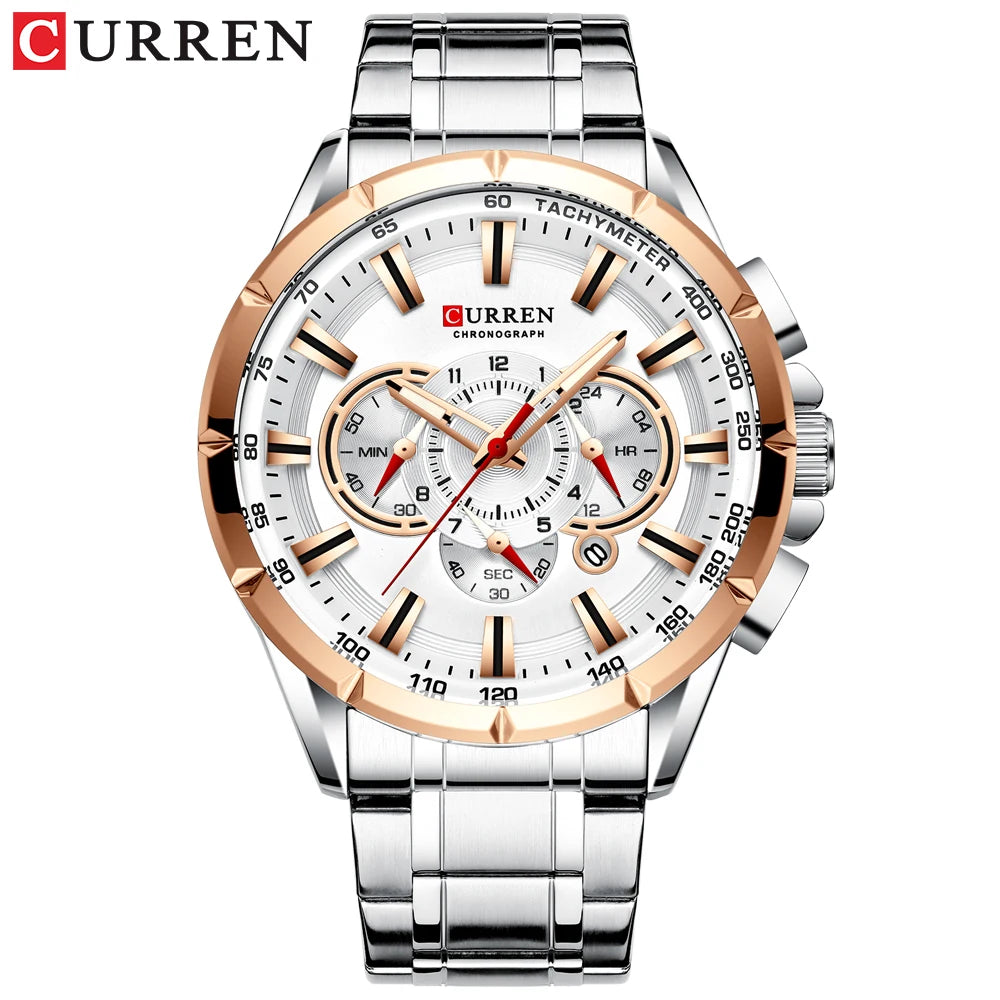 CURREN Military Steel Watch for Men