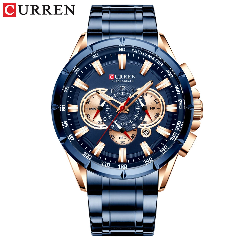 CURREN Military Steel Watch for Men