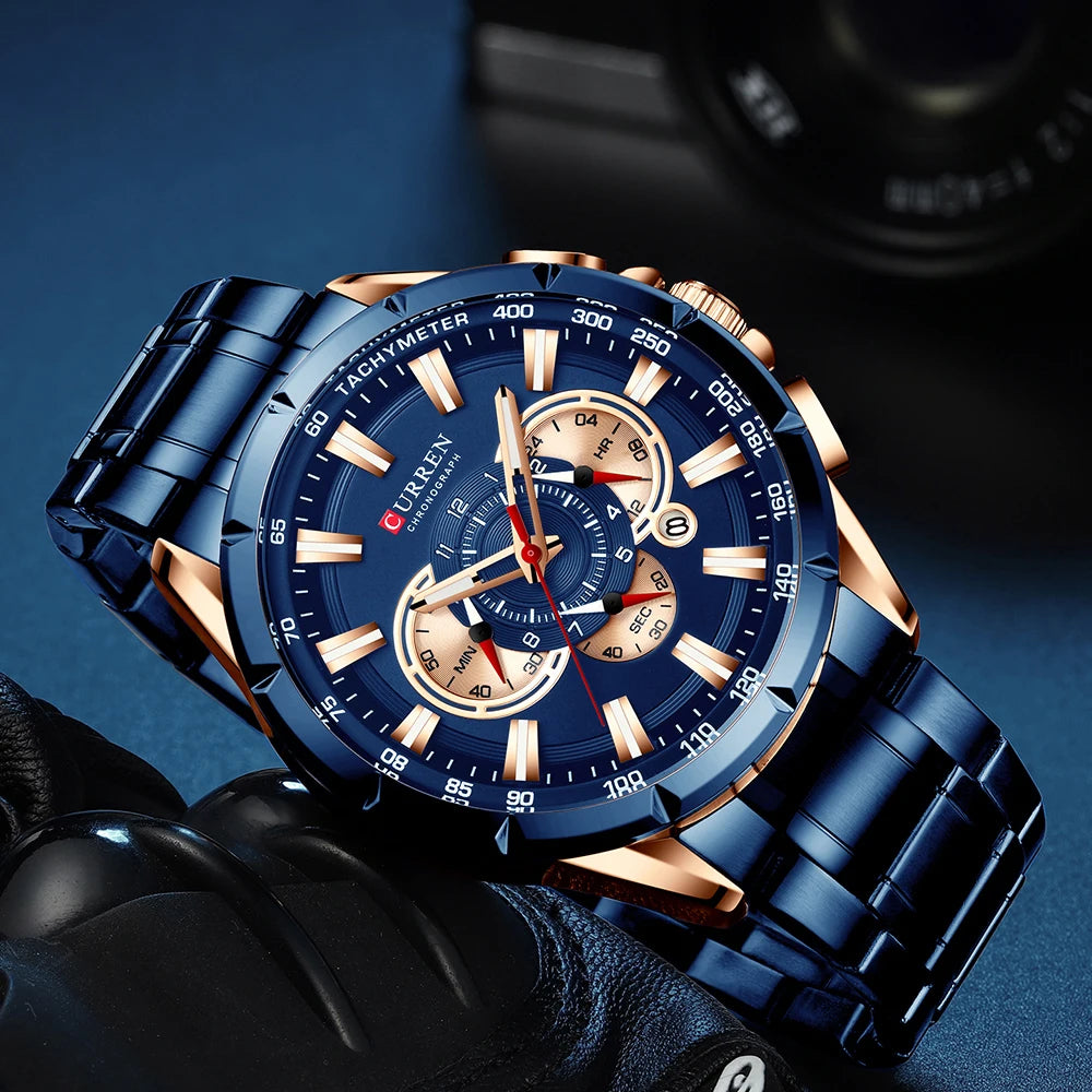 CURREN Military Steel Watch for Men