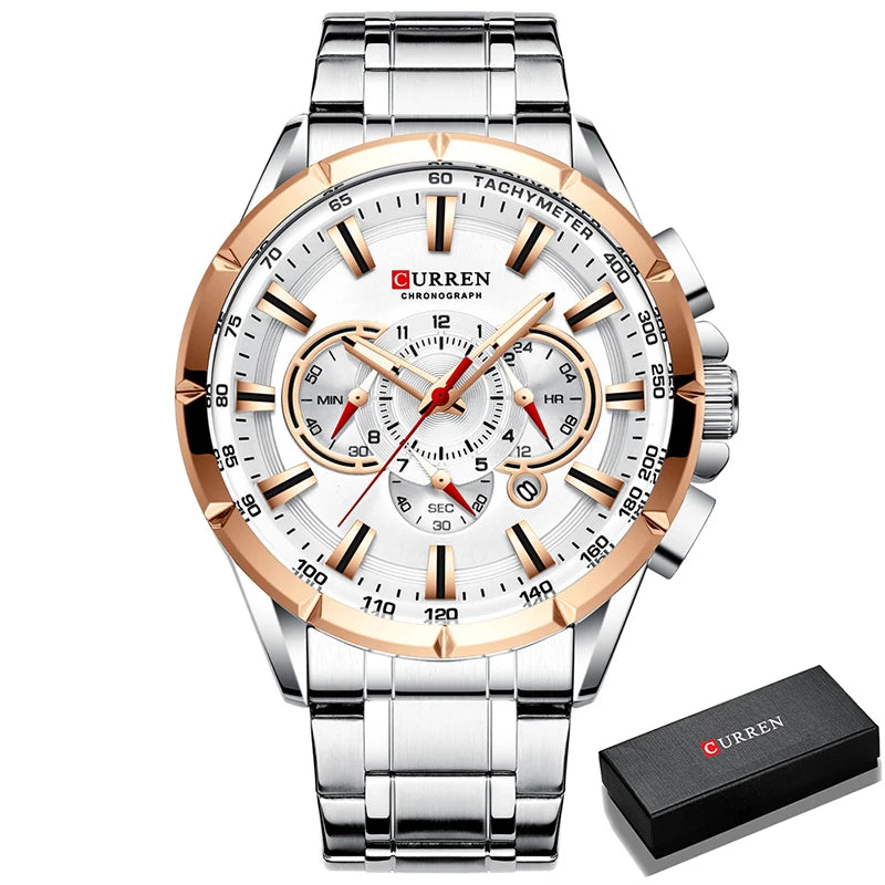 CURREN Military Steel Watch for Men