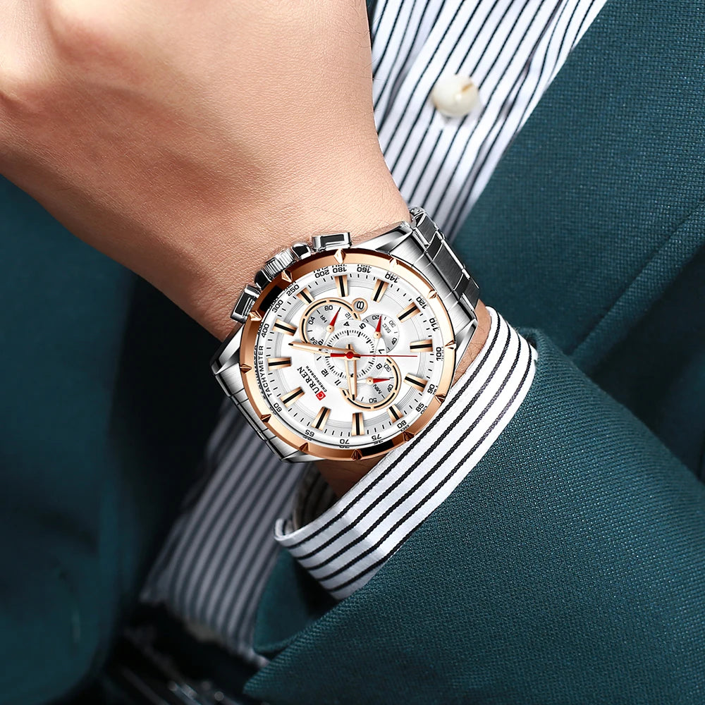 CURREN Military Steel Watch for Men