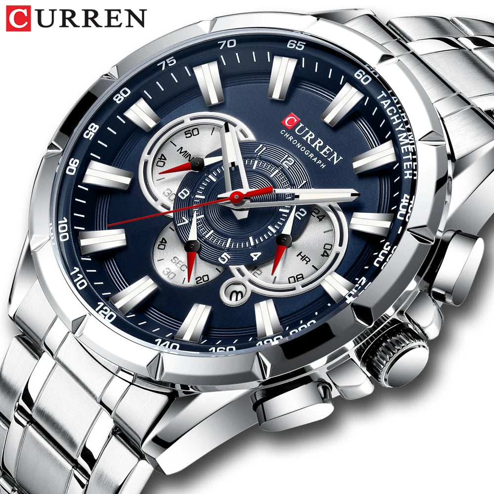 CURREN Military Steel Watch for Men