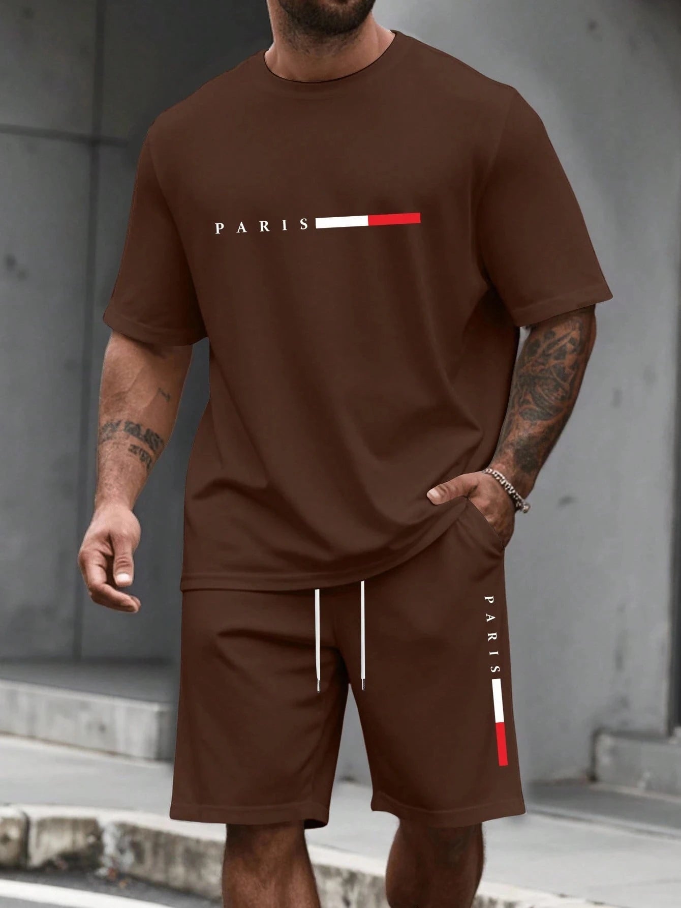 Men's Casual Short Sleeve T-Shirt & Shorts Set