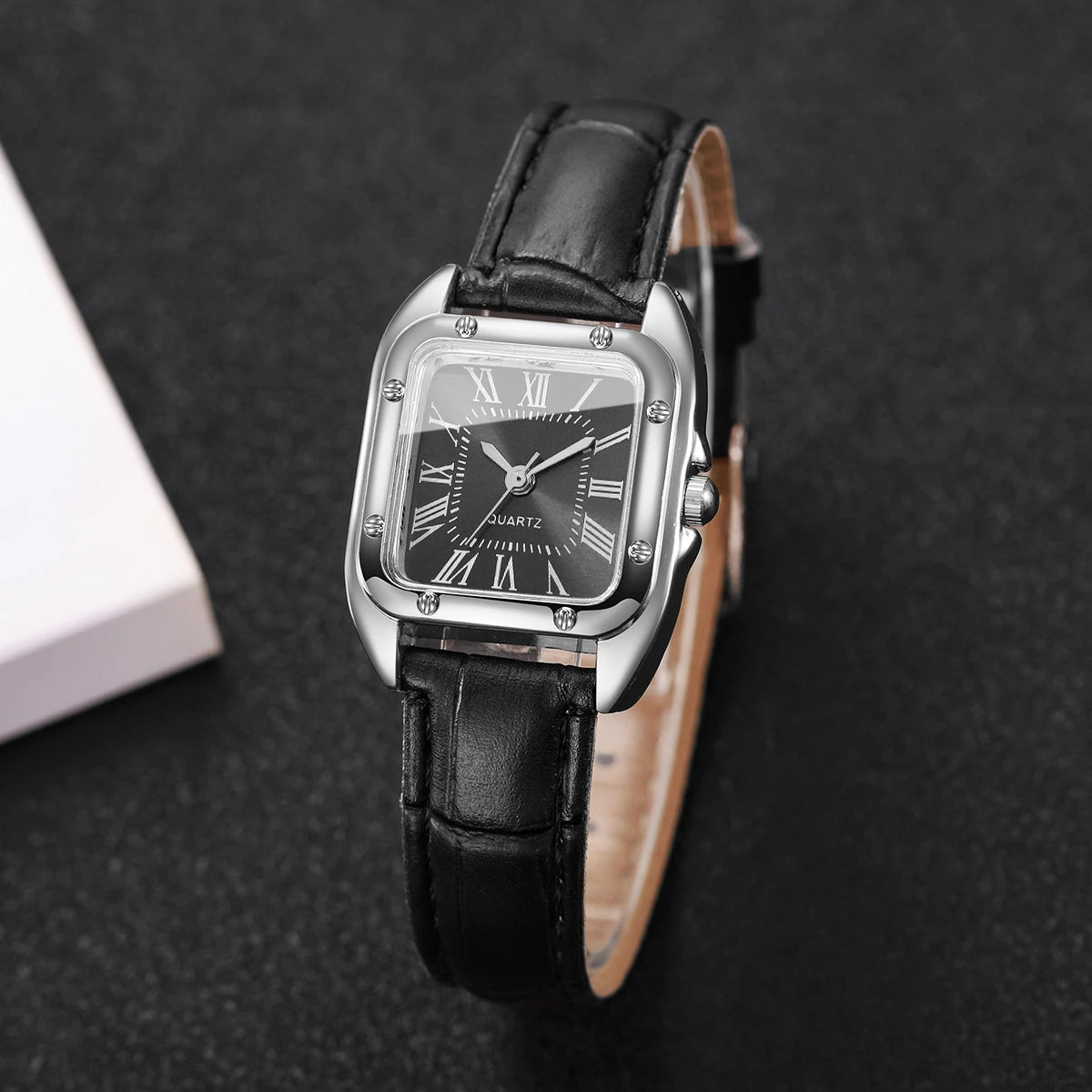 Luxury Women's Square Leather Watch