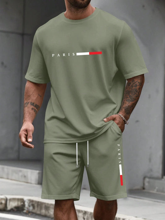 Men's Casual Short Sleeve T-Shirt & Shorts Set