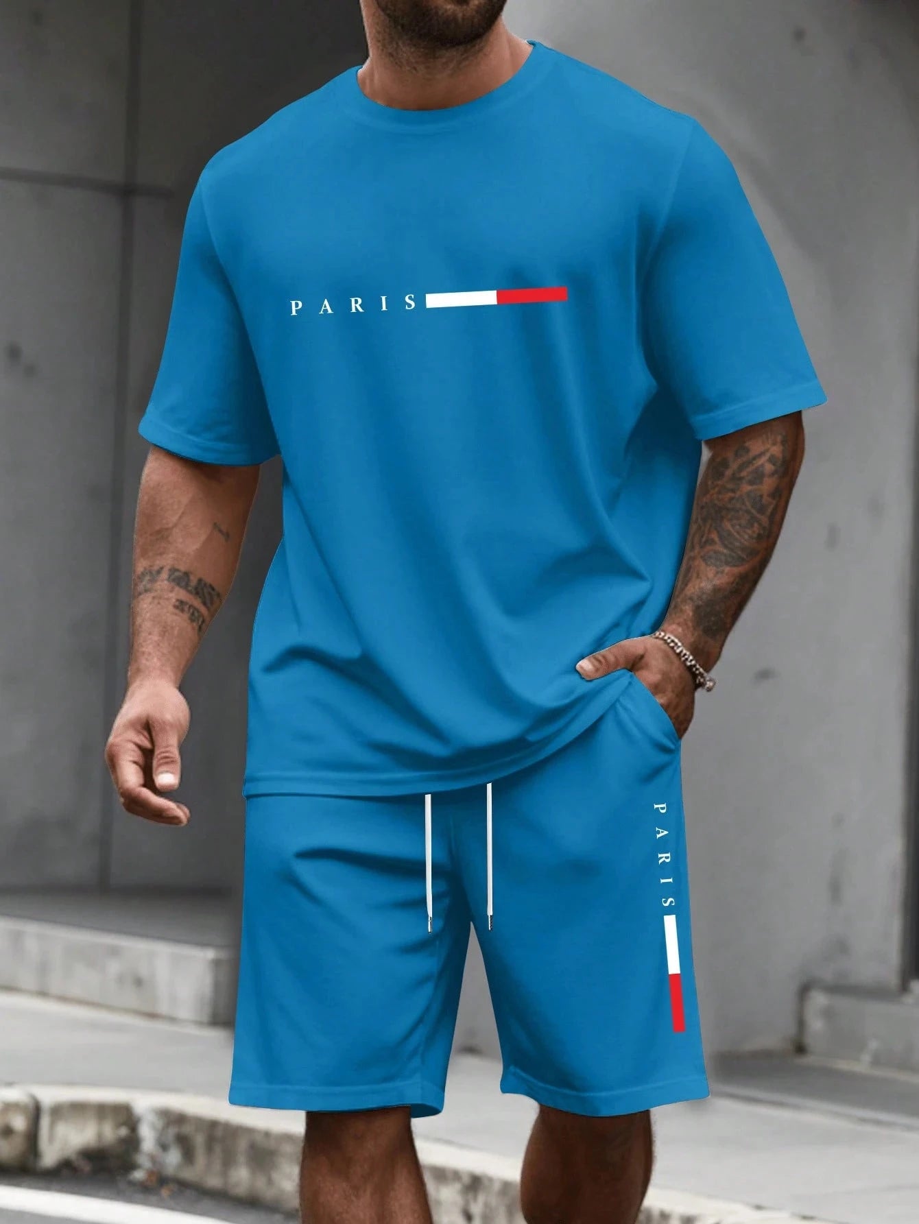 Men's Casual Short Sleeve T-Shirt & Shorts Set