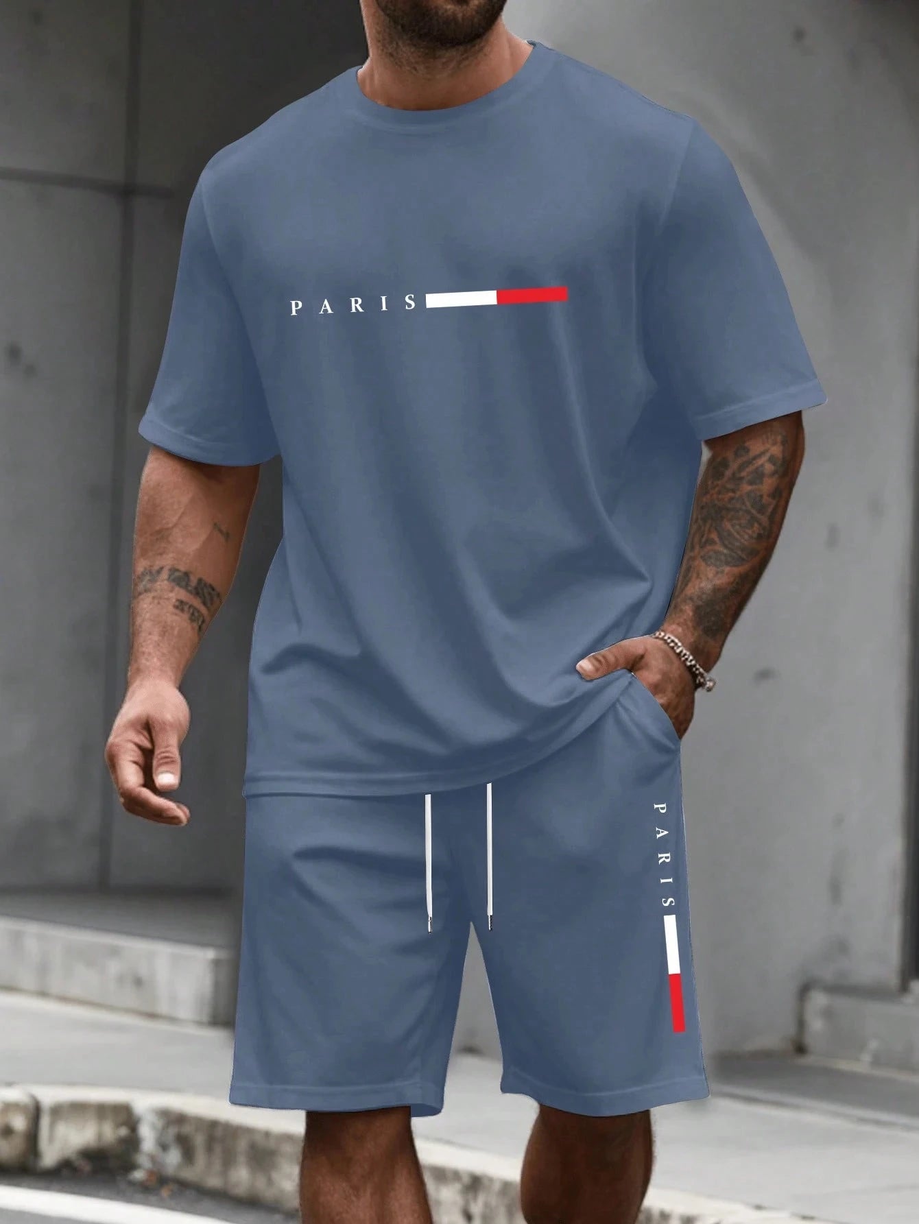 Men's Casual Short Sleeve T-Shirt & Shorts Set