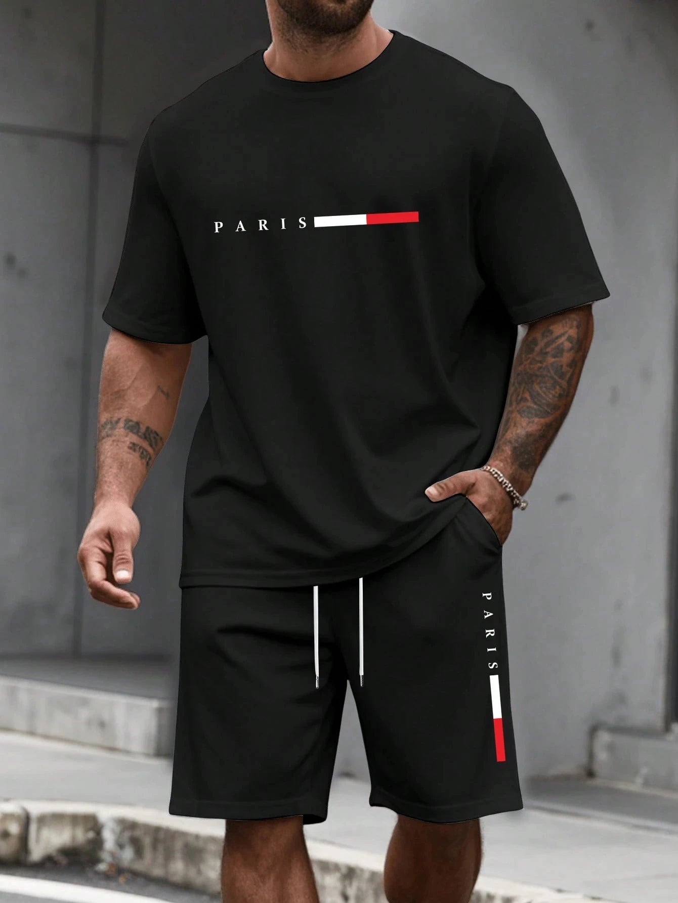 Men's Casual Short Sleeve T-Shirt & Shorts Set