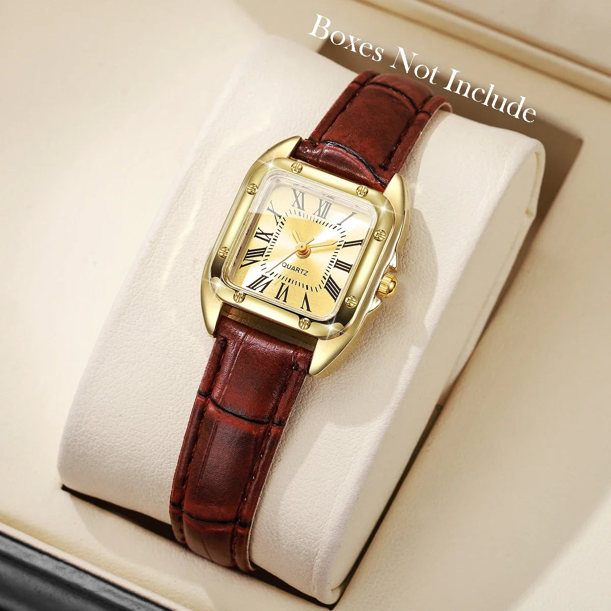 Luxury Women's Square Leather Watch
