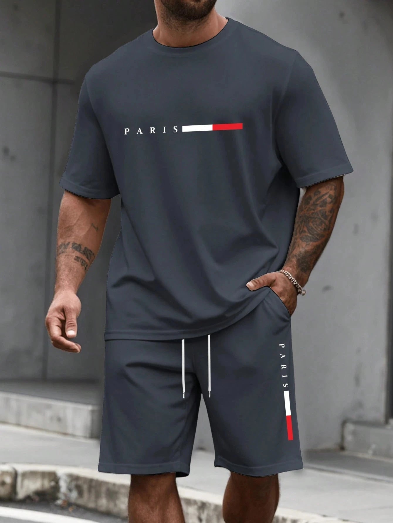 Men's Casual Short Sleeve T-Shirt & Shorts Set