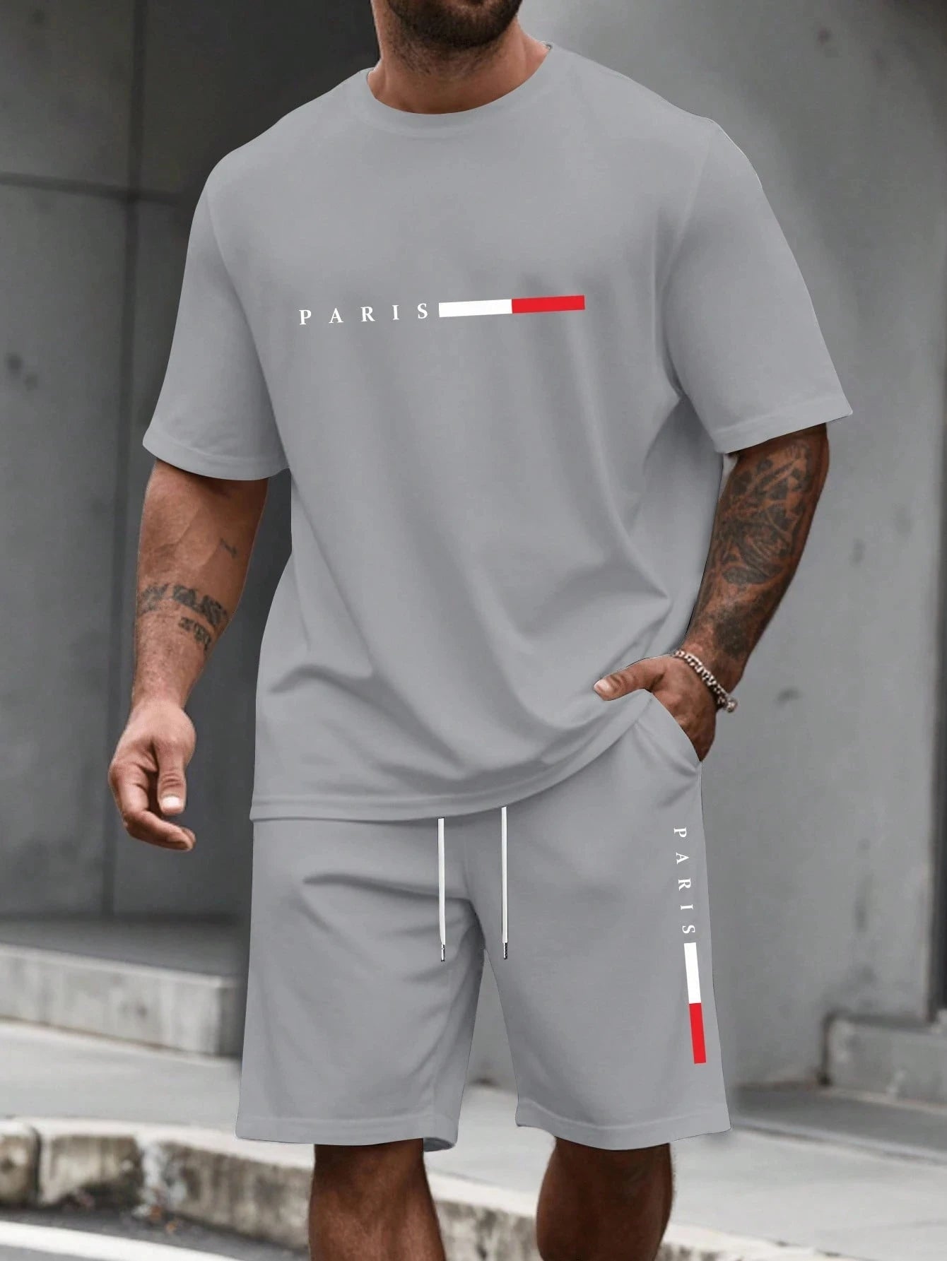 Men's Casual Short Sleeve T-Shirt & Shorts Set