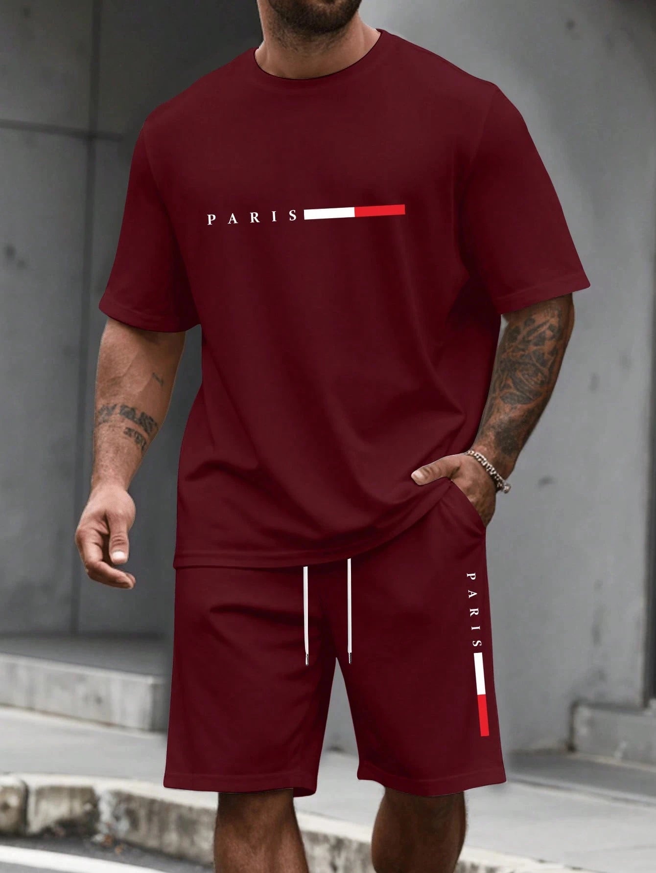 Men's Casual Short Sleeve T-Shirt & Shorts Set