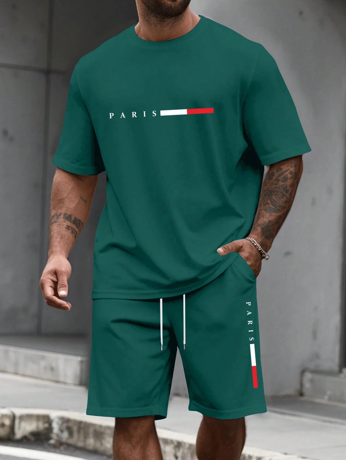 Men's Casual Short Sleeve T-Shirt & Shorts Set