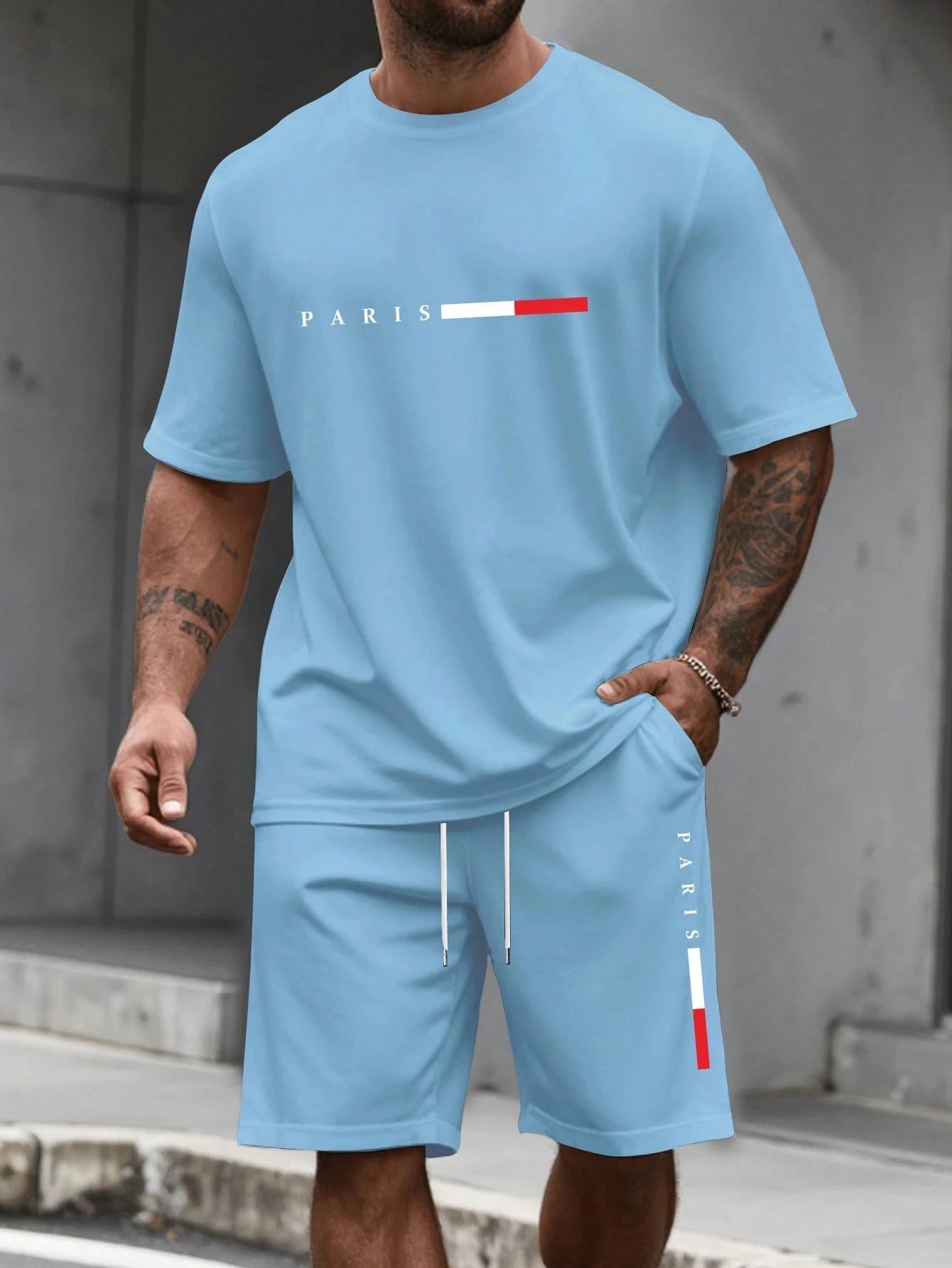 Men's Casual Short Sleeve T-Shirt & Shorts Set