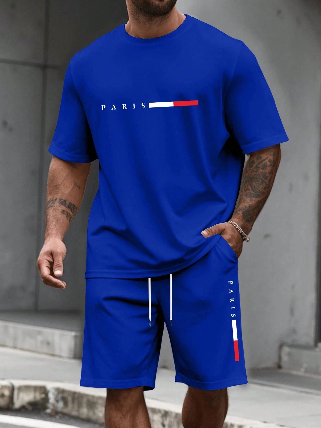 Men's Casual Short Sleeve T-Shirt & Shorts Set