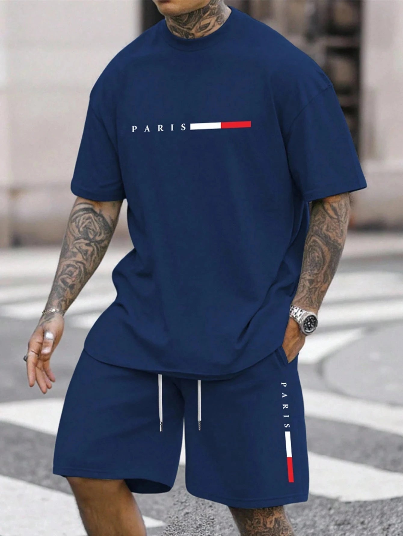 Men's Casual Short Sleeve T-Shirt & Shorts Set